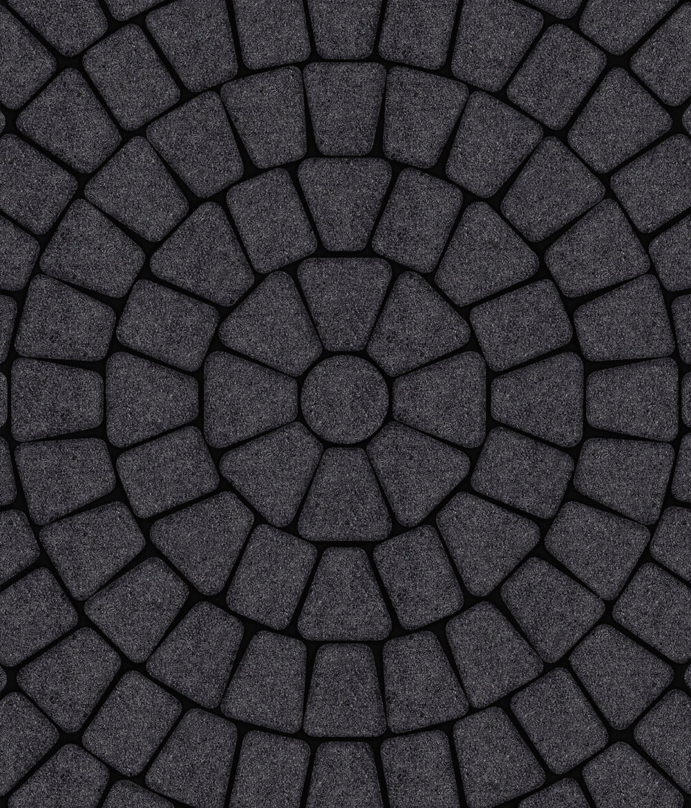 Тротуарная плитка Классико круговая круговая из 3 плит Стоунмикс Черный 60