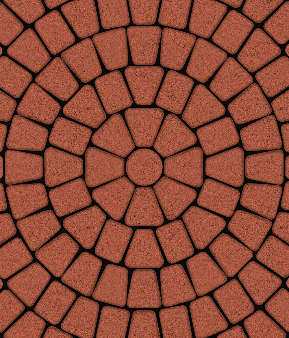 Тротуарная плитка Классико круговая круговая из 3 плит Стандарт Красный 60