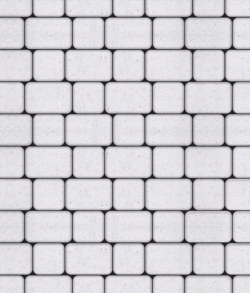 Тротуарная плитка Классико комплект из 2 плит Стоунмикс Белый 60