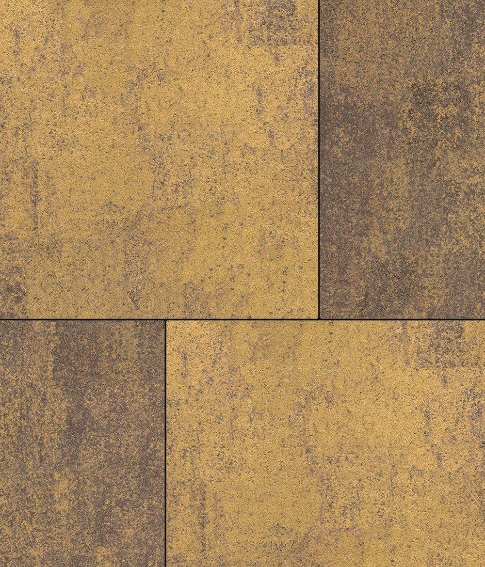Тротуарная плитка Квадрум 600 ✕ 600 Листопад гладкий Янтарь 80