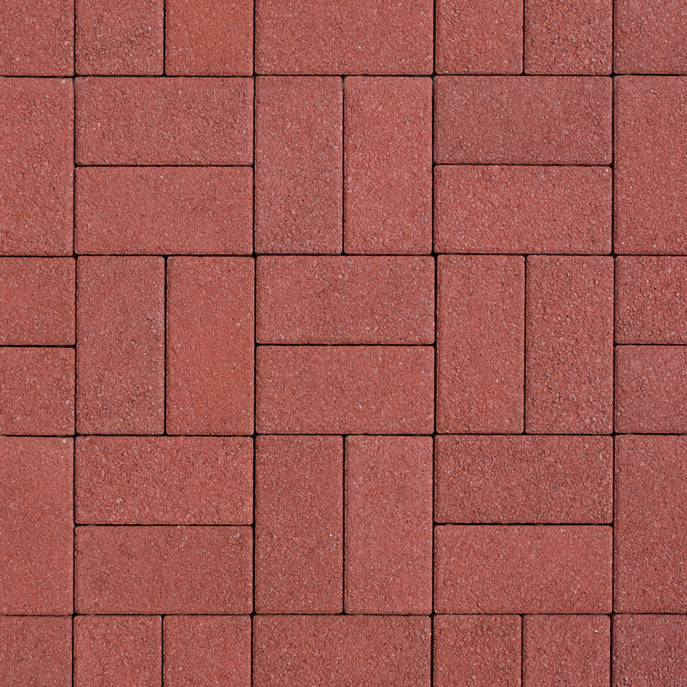 Тротуарная плитка Ла-Линия 100  ✕ 200 Гранит Красный 80