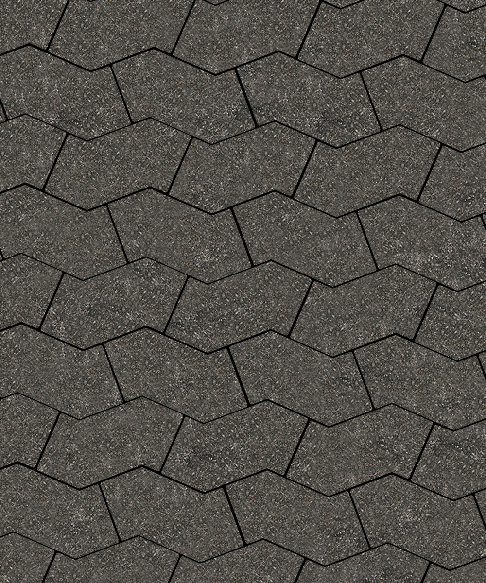 Тротуарная плитка S-форма Стоунмикс Черный с белым  100  172x94